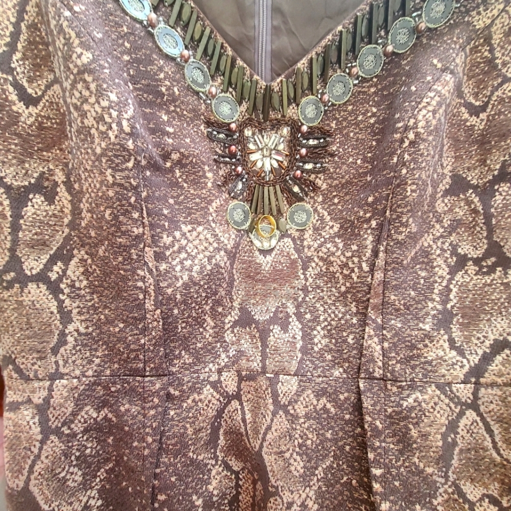 Sold!! Antonio Melani gold snake skin pattern dress